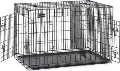 Produktbild von Famanu Hundebox mit 2 Türen - Faltbare Hundekennel - Vielseitig - Schwarz - 122 x 74,5 x 80,5 cm (L x B x H)