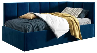 Produktbild von Belvedo Polsterbett 80x200 cm - Dunkelblau - mit Bettkasten - Stoff Riviera 81 Samt - Supreme Roma