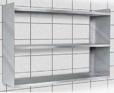 Produktbild von Wandregal aus Edelstahl, BxTxH 1000 x 250 x 650 mm - 3 Regalböden