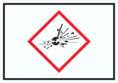 Produktbild von Schild Instabile explosive Stoffe Symbol Explosion A5 (148x210mm)