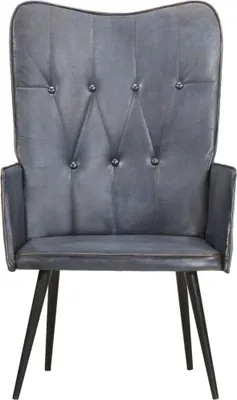 Obrázok produktu pre vidaXL krídlové kreslo Grey Real Leather