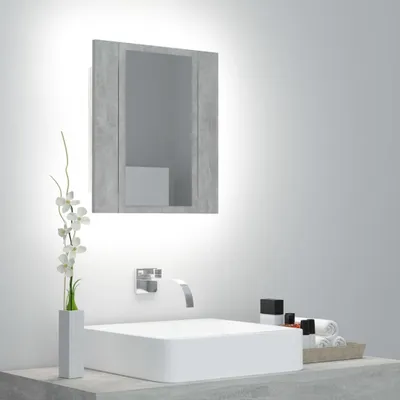 Produktbild von LED-Bad-Spiegelschrank Betongrau 40x12x45 cm Acryl , Badezimmerschränke Design 2024