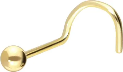 Produktbild von Nasenpiercing, Nasenstecker 14/18 Karat Gold Nasenstecker Spirale KUGEL Gold Kugelgröße: 2,5mm