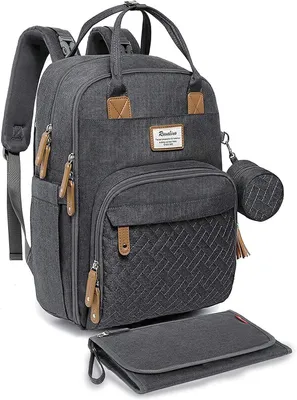 Obrázek produktu pro Batoh s přihrádkami, tmavě šedý, rozměry 43,2 x 31,8 x 21,5 cm, 18 přihrádek, určený pro rodiče