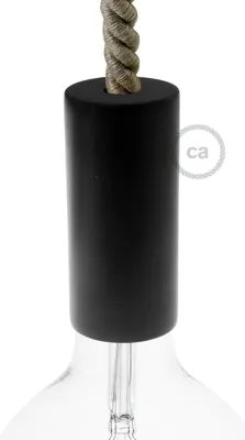 Immagine prodotto di Creative-Cables Kit portalampada E27 in Legno per cordone XL - Nero
