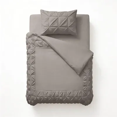 Produktbild von Sleeptime Border Pintuck Taupe/Grau 140 x 200/220 cm