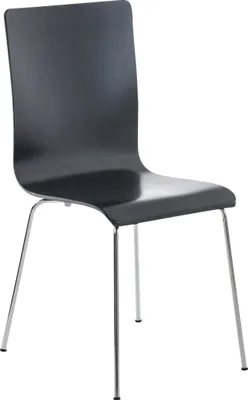 Produktbild von TPFLiving Besucherstuhl Peppo Lehnstuhl Konferenzstuhl aus Holz und Gestell in Chromoptik Farbe: Schwarz