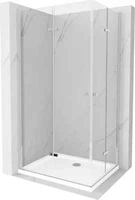 Zdjęcie produktu dla Mexen Lima Duo kabina prysznicowa składana 90 x 80 cm, transparent, chrom + brodzik Flat - 856-090-080-01-02-4010
