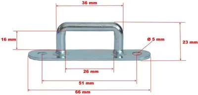 Produktbild von 20 Stück - Bügel-/ Riemenkrampen - 36x23 mm - Planenhaken - Stahl verzinkt- Schwarz