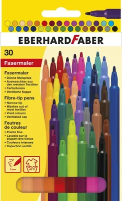 Produktbild von Eberhard Faber Fasermaler dünn 30er Kartonetui