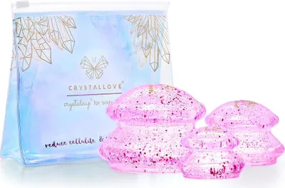Produktbild von CRYSTALLOVE Silikon-Cups für die Körpermassage mit Glitzer - Rose