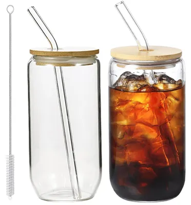 Zdjęcie produktu dla Solidchoice - Zestaw 2 kubków do bubble tea z rurkami i pokrywkami