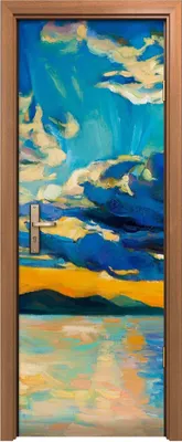 Produktbild von Türposter 70x200 cm Türaufkleber Türtapete Türfolie Klebefolie Foto Meeresgebirge Sonnenuntergang