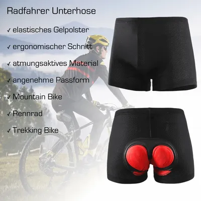 Produktbild von Radfahrer Unterhose mit Gel Polster, Atmungsaktiv und sehr gute Passform : M