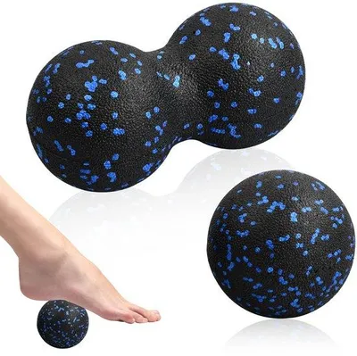 Produktbild von Unyqoos® Faszienball-Set 2‑teilig – 8 cm Massageball + 8×16 cm Peanut‑Massageball, EPP, 40 g, für Muskelentspannung & Triggerpunktmassage, ideal für Yoga, Pilates & Sport