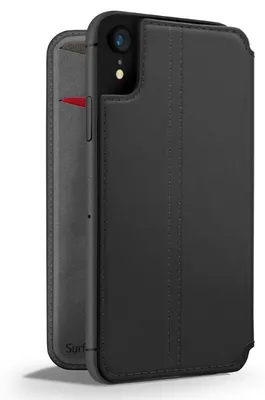 Imagen del producto de Funda tipo libro SurfacePad de Twelve South para Apple iPhone Xr - Negra