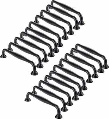 Produktbild von 20 Türgriffe, schwarze Stangen, für Küchenschränke, Schubladen, Schlafzimmergriffe, Mittenabstand 96 mm