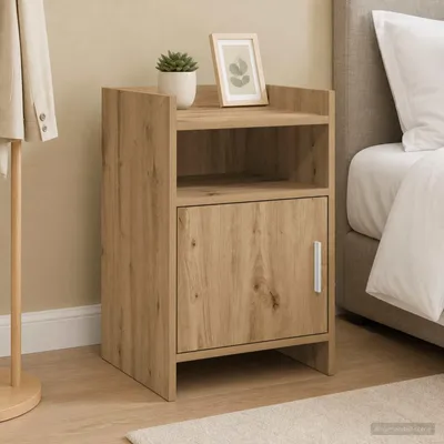 Immagine prodotto di Maison Exclusive - Comodini in legno impiallacciato effetto noce, dimensioni 40 x 36 x 60 cm