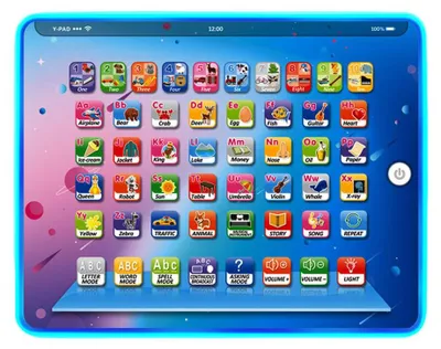 Produktbild von Kinder Lernpad/Tablet Interactive Kleinkind Spielzeug mit Words Zahlen Alphabete Songs Englisch Elektronisches Lernspielzeug fuer Jungen und Maedchen im Vorschulalter 3-8 Jahre (Blau)