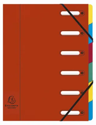 Produktbild von Exacompta Ordnungsmappe HARMONIKA Gummizug Colorspan 6 Fächer DIN A4 Rot