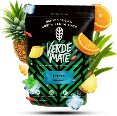 Produktbild von Verde Mate - Mate Tee Tereré 500g - Dicke Blätter 5 mm Luftgetrocknet - Ideal Für Kaltaufguss, Eistee - Erfrischend - Yerba Mate Brasilien