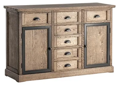 Image de Table console Marron Bois Tiroir Étagère Table d'appoint Buffet Commode Meuble