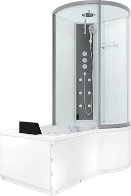Produktbild von Kombination Whirlpool Dusche K50-L02-WP-EC Duschkabine Wanne 170x100