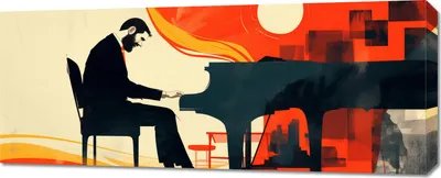 Obrázok produktu pre Obraz Pianista, rozmery 100 x 40 cm