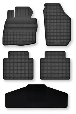 Image de Tapis de sol en caoutchouc + tunnel pour Honda Jazz IV 2015- (hayon) – 5 pièces, noirs, semi-universel, adapté