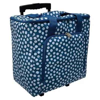Productafbeelding van Artemio blauwe opbergtas met wielen en trekstang