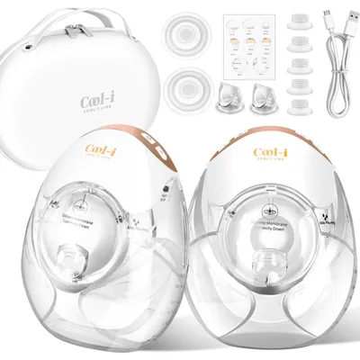 Produktbild von Cool-i® Elektrische Tragbare Milchpumpe GLE32 – BPA-frei, 3 Modi & 12 Stufen, 3 Flanschgrößen (18/21/24 mm), 300 ml