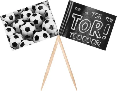 Produktbild von 50 Fußball Flaggen Party Picker 8cm