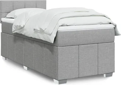 Produktbild von Boxspringbett mit Matratze Hellgrau 100x200 cm Stoff 3286979