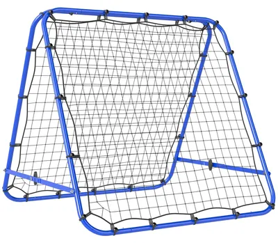 Produktbild von Trainingsnetz Fußball - Doppelseitiger Rebounder - Faltbar - 5-fach Verstellbarer Winkel - Stahlrahmen - 100x95x90 cm - Blau