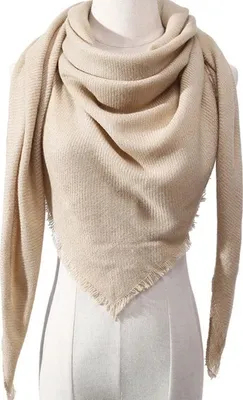 Zdjęcie produktu dla Szalik VI-6976 - Biały/Beżowy | Elegancki Dodatek KP6976