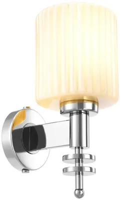 Produktbild von Casa Padrino Luxus Wandleuchte Silber / Vintage Weiß 13 x 18 x H. 28,5 cm - Hotel & Restaurant Wandlampe mit Glas Lampenschirm