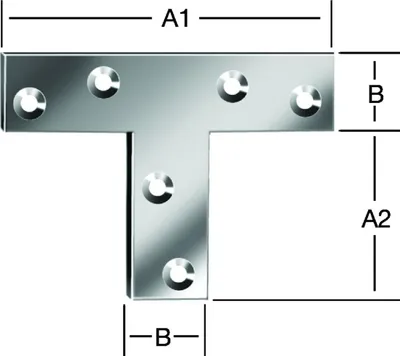 Immagine prodotto di Connettore piatto VORMANN a T 70 x 16 x 52 x 1,5 mm in acciaio zincato