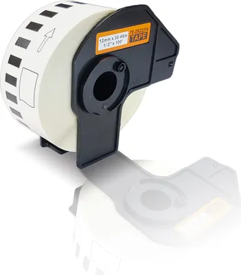 Produktbild von Print-Klex Kompatible Etiketten-Rolle kompatibel mit Brother P-Touch DK-22214 P-Touch QL560VP P-Touch QL560YX P-Touch QL570 P-Touch QL580 P-Touch QL580N DK22214 12 mm 30,48 m Office Eco Serie