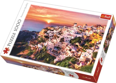 Produktbild von Puzzle „Sonnenuntergang auf Santorin“ – 1000 Teile