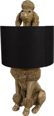 Immagine prodotto di Clayre & Eef Lampada da tavolo Cane Barboncino 30x28x57 cm Colore oro Nero Poliresina
