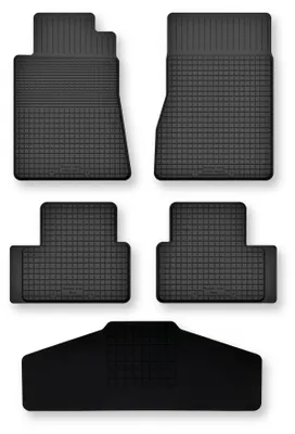 Produktbild von Gummi-Fußmatten + Tunnel für Mercedes A- Klasa W169 2004-2012 (Schrägheck) – 5-tlg, Schwarz, Semi-Universal, angepasst – Wielganizator Semi-Universal