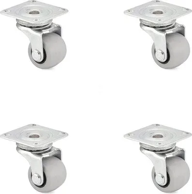 Image de Roulettes silencieuses de 30 mm avec frein, pour l'intérieur et l'extérieur