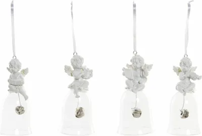 Produktbild von Weihnachtsschmuck DKD Home Decor Harz Kristall Engel (4 pcs) (5 x 5 x 10.5 cm)
