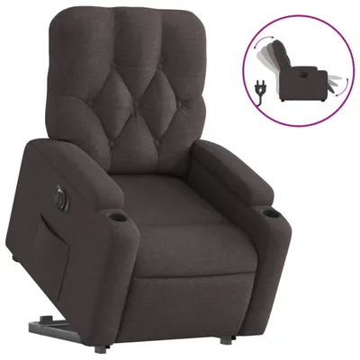 Produktbild von vidaXL Relaxsessel mit Aufstehhilfe Elektrisch Dunkelbraun Stoff
