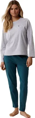 Produktbild von Damenpyjama Atlantic aus 100% Baumwolle bequem blau grau rot XXL