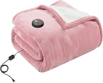 Image de Couvertures électriques - Plaids chauffants - Chaleur et confort - 10 niveaux de température - 130 x 180 cm - Rose