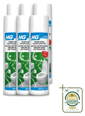 Produktbild von 6 x HG Gegen unangenehme Toilettengerüche - Geruchsneutralisierer - 400 ml - Vorratspackung - 6 Stücke