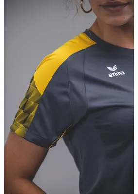 Produktbild von Erima Evo Star T-Shirt Schiefergrau/Gelb