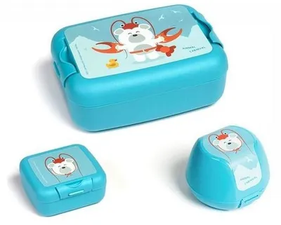 Immagine prodotto di Set per il pranzo Animal Carnival Junior blu, 3 pezzi