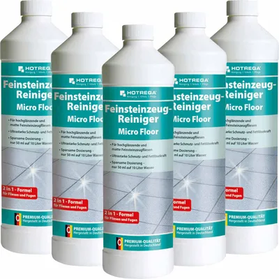 Produktbild von HOTREGA Feinsteinzeug Reiniger Micro Floor 1l - intensive Reinigung und Pflege für Feinsteinzeugfliesen